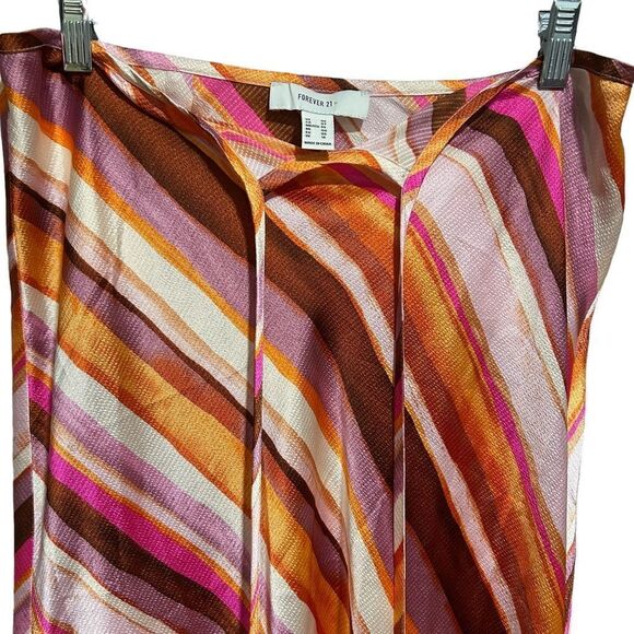 Forever 21 Plus Size Satin Striped midi Slip Skirt, 0X - Picture 8 of 10